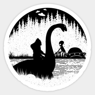 Bigfoot Loch Ness Monster Nessie Alien Silhouette Sticker